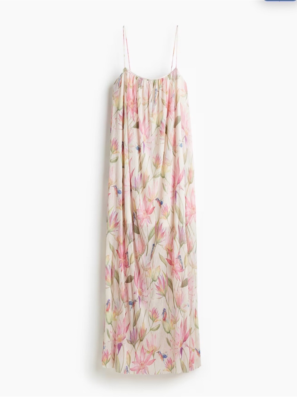 Floral Pink Maxi Slip Dress with Spaghetti Straps size large
